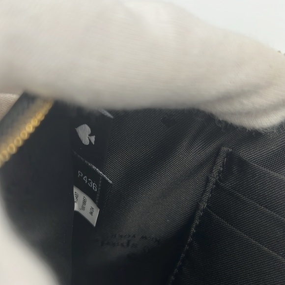 Kate Spade Lucy Spade Flower Medium L-zip Wristlet Black Multi - Picture 10 of 15